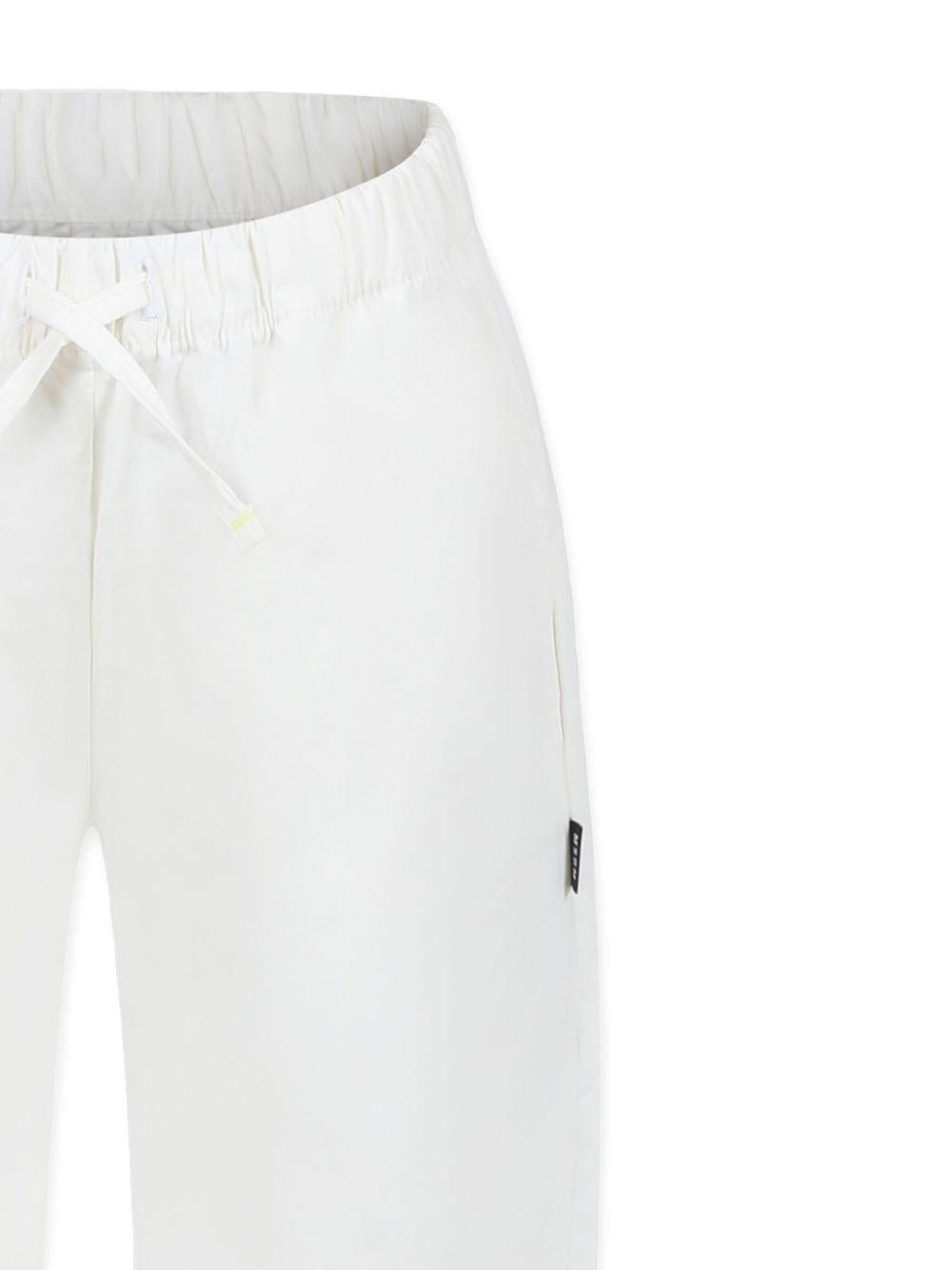 Pantaloni sportivi con coulisse per bambino MSGM Kids bianco con taglio dritto - Rubino Kids