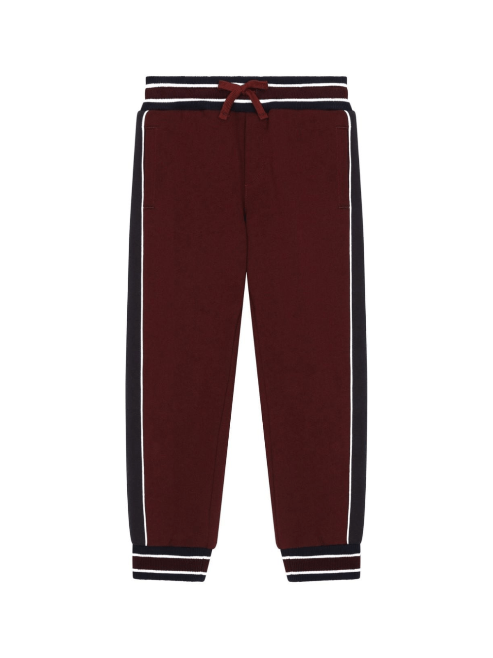 Pantaloni sportivi con logo per bambino Dolce & Gabbana Kids rosso con dettaglio a righe - Rubino Kids