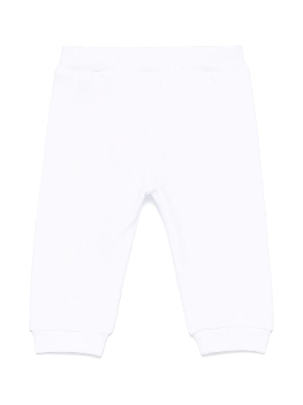 Pantaloni sportivi con ricamo per neonato Balmain Kids bianco con polsini a coste - Rubino Kids