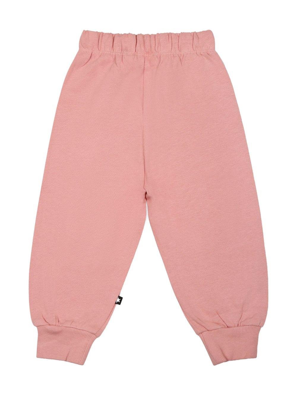 Pantaloni sportivi con stampa per neonata Molo rosa con orli alle caviglie - Rubino Kids