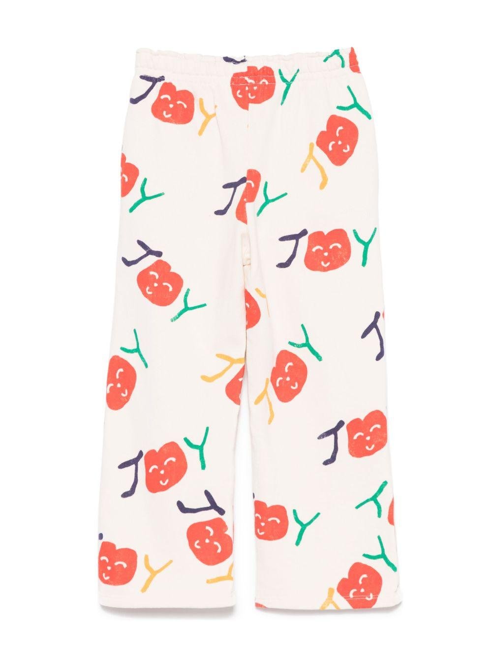 Pantaloni sportivi per bambina Bobo Choses Smiling beige con vita elasticizzata - Rubino Kids