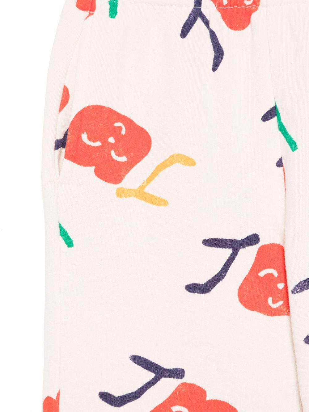 Pantaloni sportivi per bambina Bobo Choses Smiling beige con vita elasticizzata - Rubino Kids