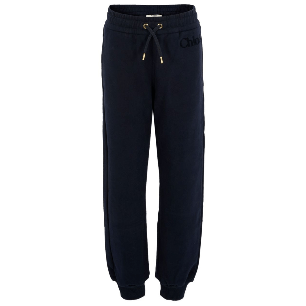 Pantaloni sportivi per bambina Chloé Kids blu con coulisse in vita - Rubino Kids