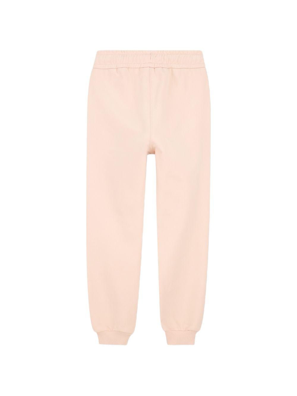 Pantaloni sportivi per bambina Chloé Kids rosa con coulisse e logo - Rubino Kids