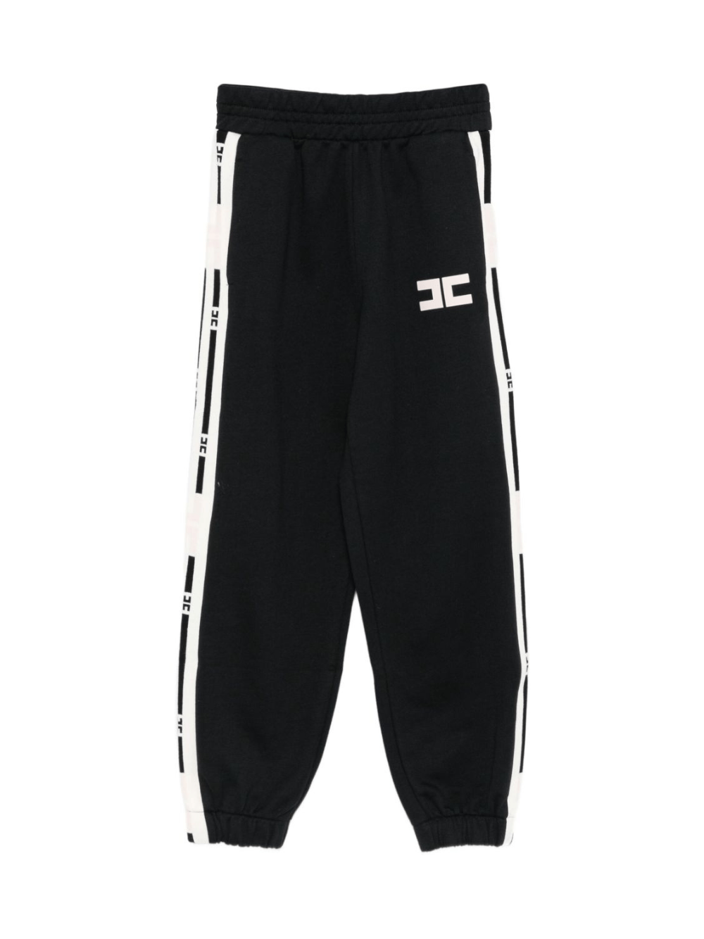 Pantaloni sportivi per bambina Elisabetta Franchi La Mia Bambina nero con righe laterali - Rubino Kids