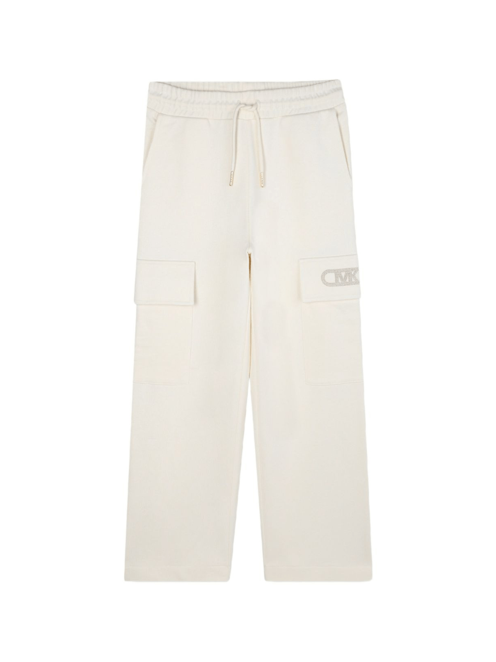 Pantaloni sportivi per bambina Michael Kors Kids bianchi con tasche cargo - Rubino Kids