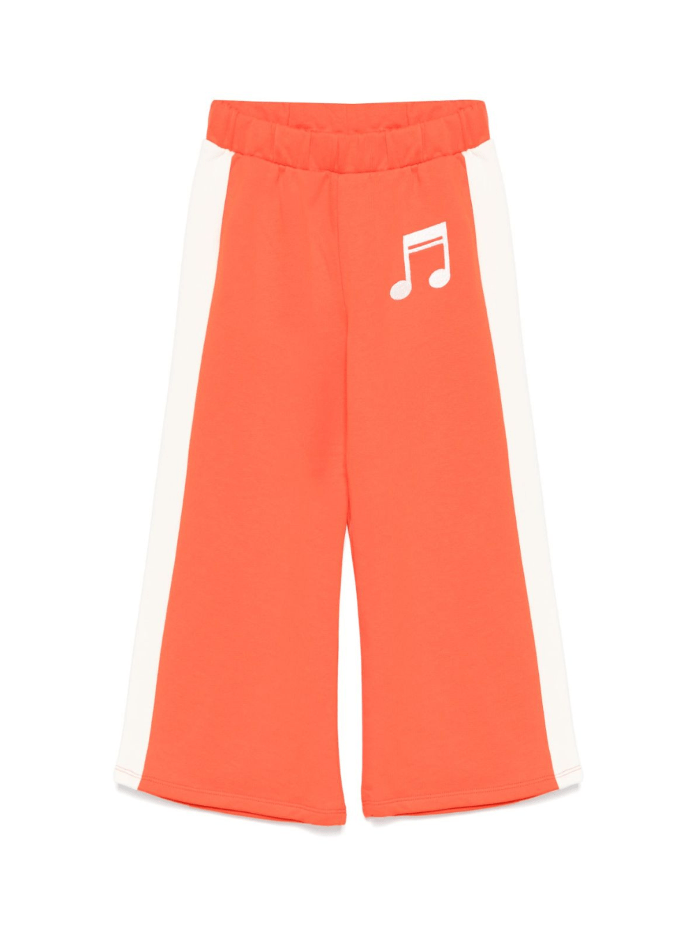 Pantaloni sportivi per bambina Mini Rodini Note rosso con dettaglio laterale a righe - Rubino Kids