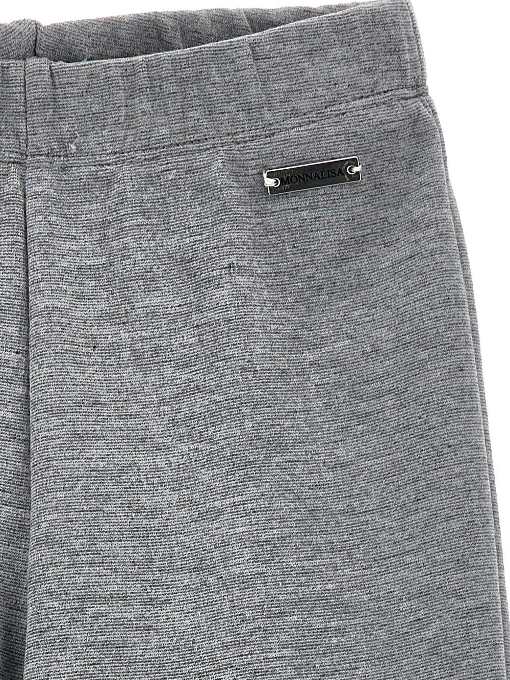 Pantaloni sportivi per bambina Monnalisa grigi con dettaglio logo - Rubino Kids