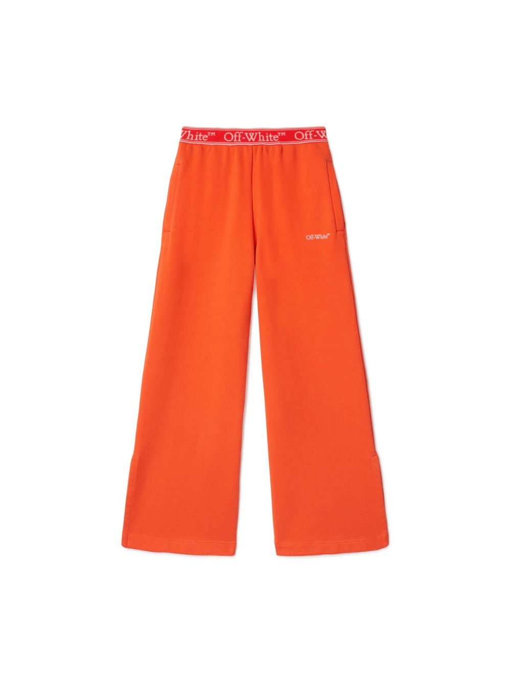 Pantaloni sportivi per bambina Off - White Kids Bookish arancione con fascia logo - Rubino Kids