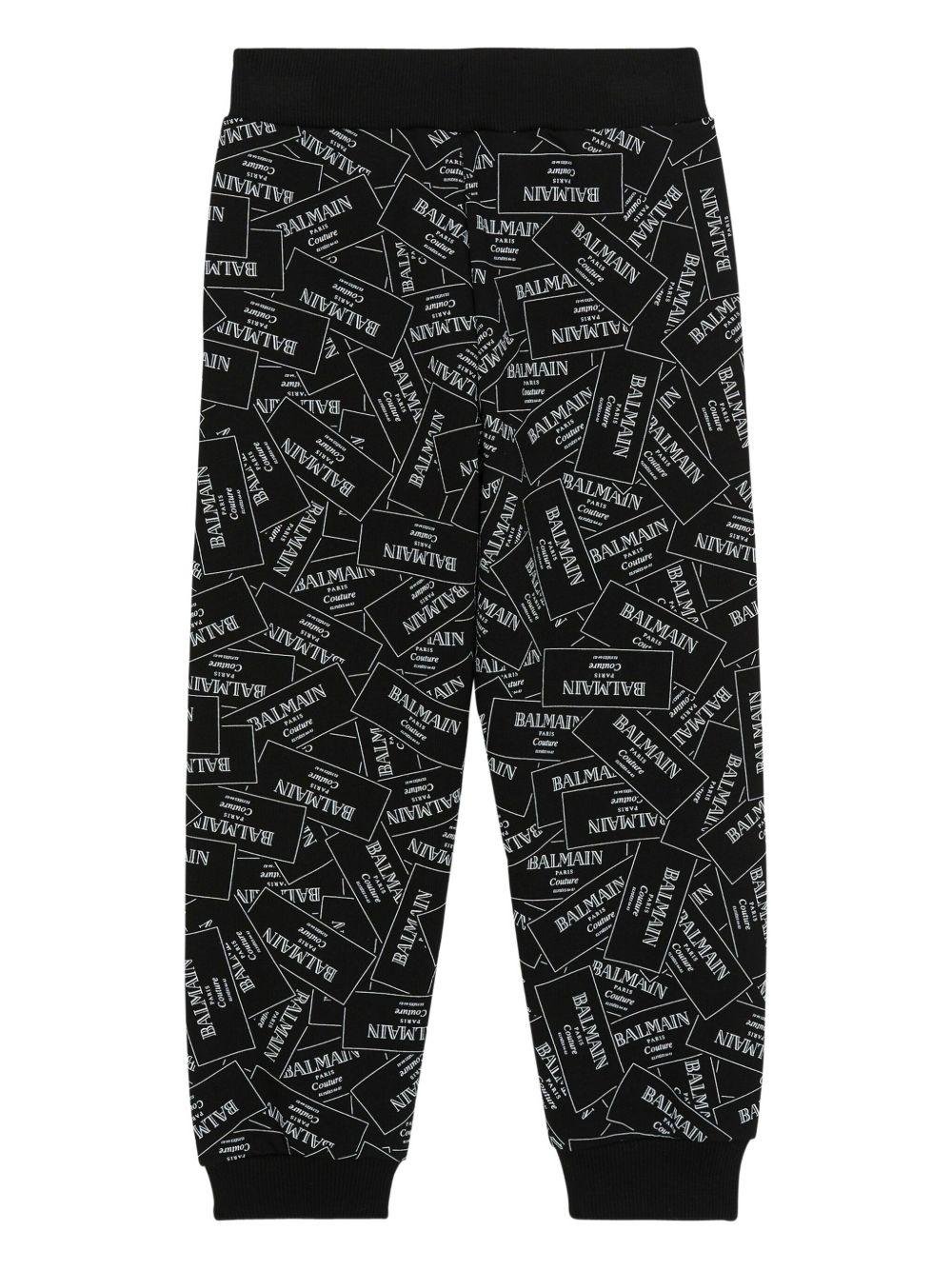 Pantaloni sportivi per bambino Balmain Kids neri con vita elasticizzata - Rubino Kids