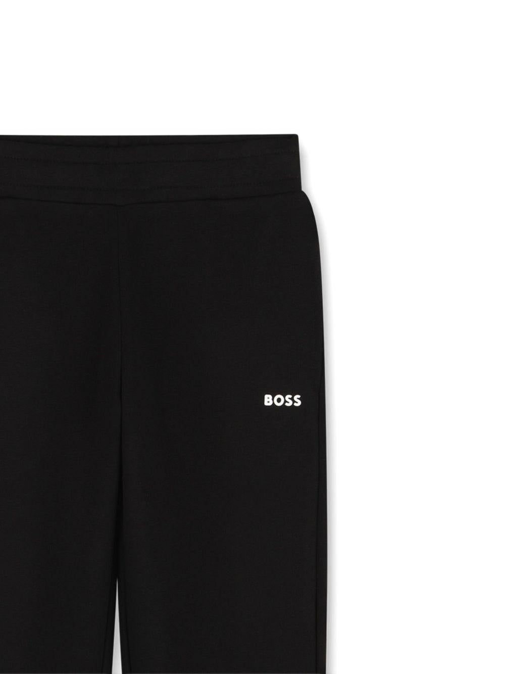 Pantaloni sportivi per bambino Boss kidswear neri con logo - Rubino Kids