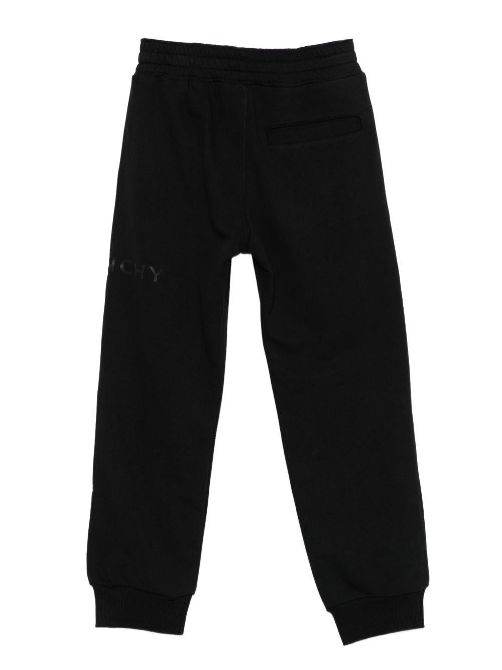 Pantaloni sportivi per bambino Givenchy Kids neri con dettaglio logo - Rubino Kids