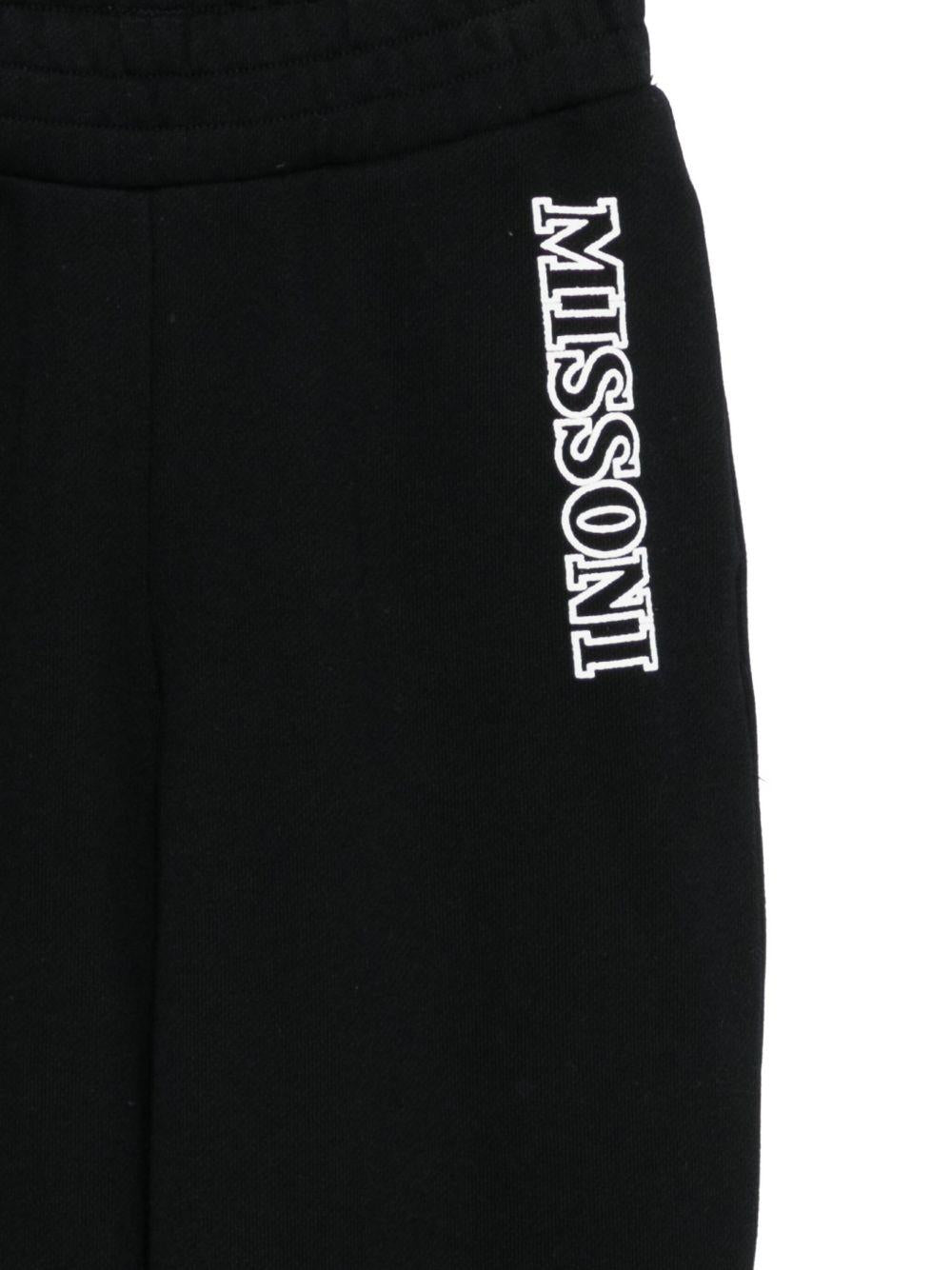 Pantaloni sportivi per bambino Missoni Kids nero con dettaglio logo - Rubino Kids