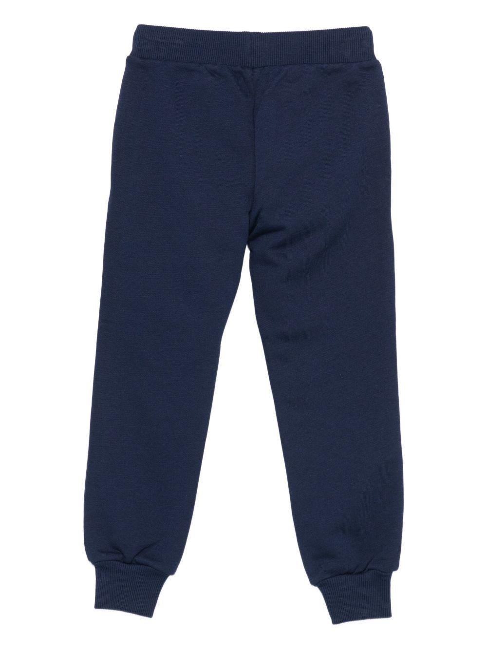 Pantaloni sportivi per bambino Moschino Kids blu con logo - Rubino Kids
