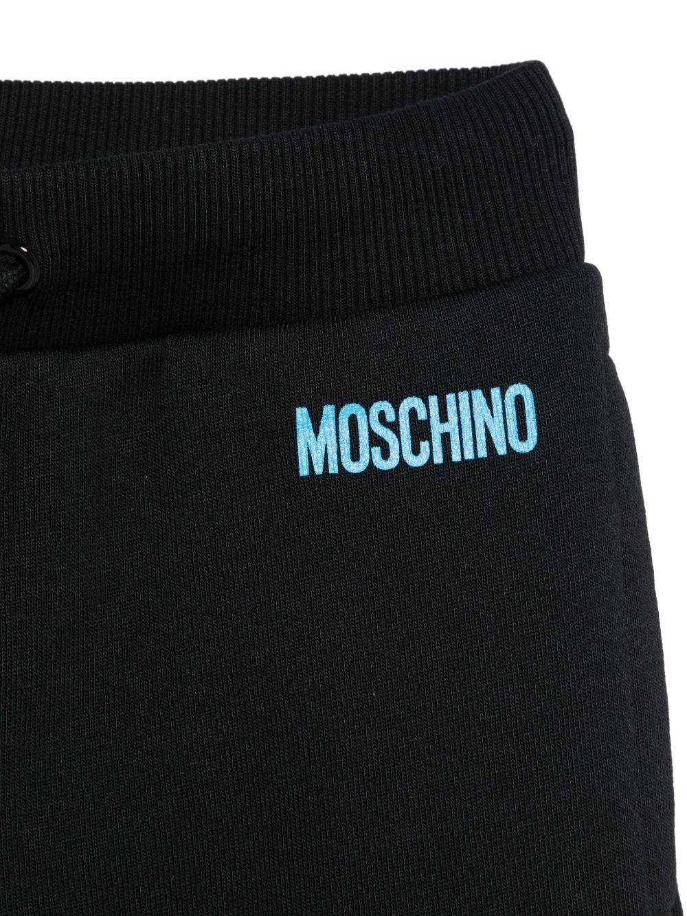 Pantaloni sportivi per bambino Moschino Kids nero con logo - Rubino Kids