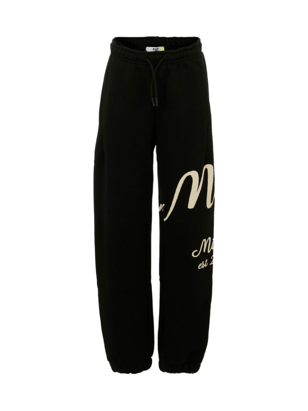 Pantaloni sportivi per bambino MSGM Kids nero con stampa del logo - Rubino Kids