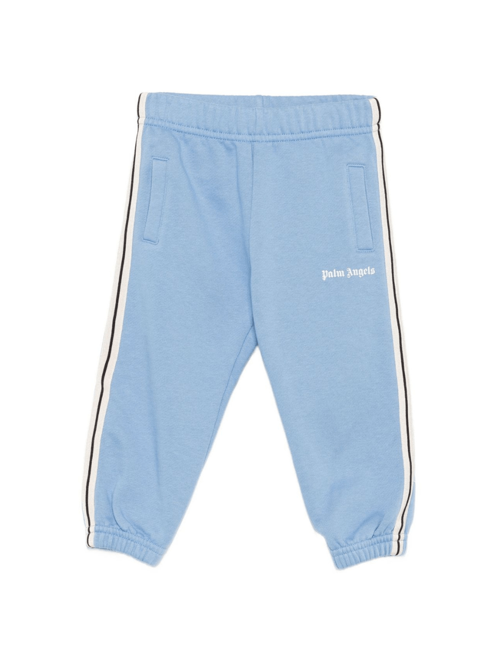 Pantaloni sportivi per bambino Palm Angels Kids azzurri con stampa con logo - Rubino Kids