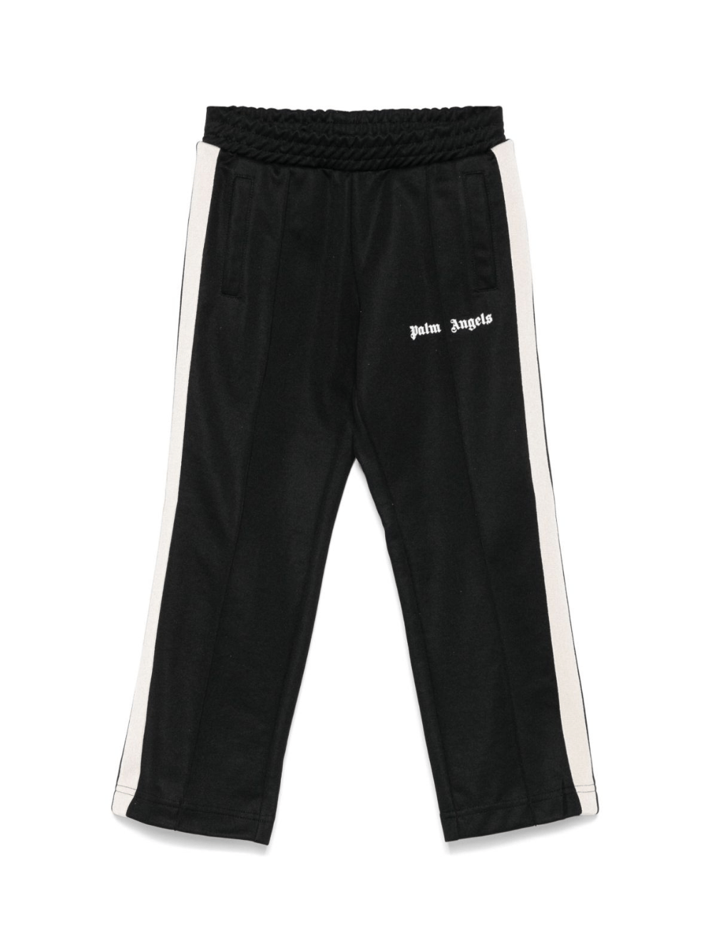 Pantaloni sportivi per bambino Palm Angels Kids neri con stampa con logo laterale - Rubino Kids