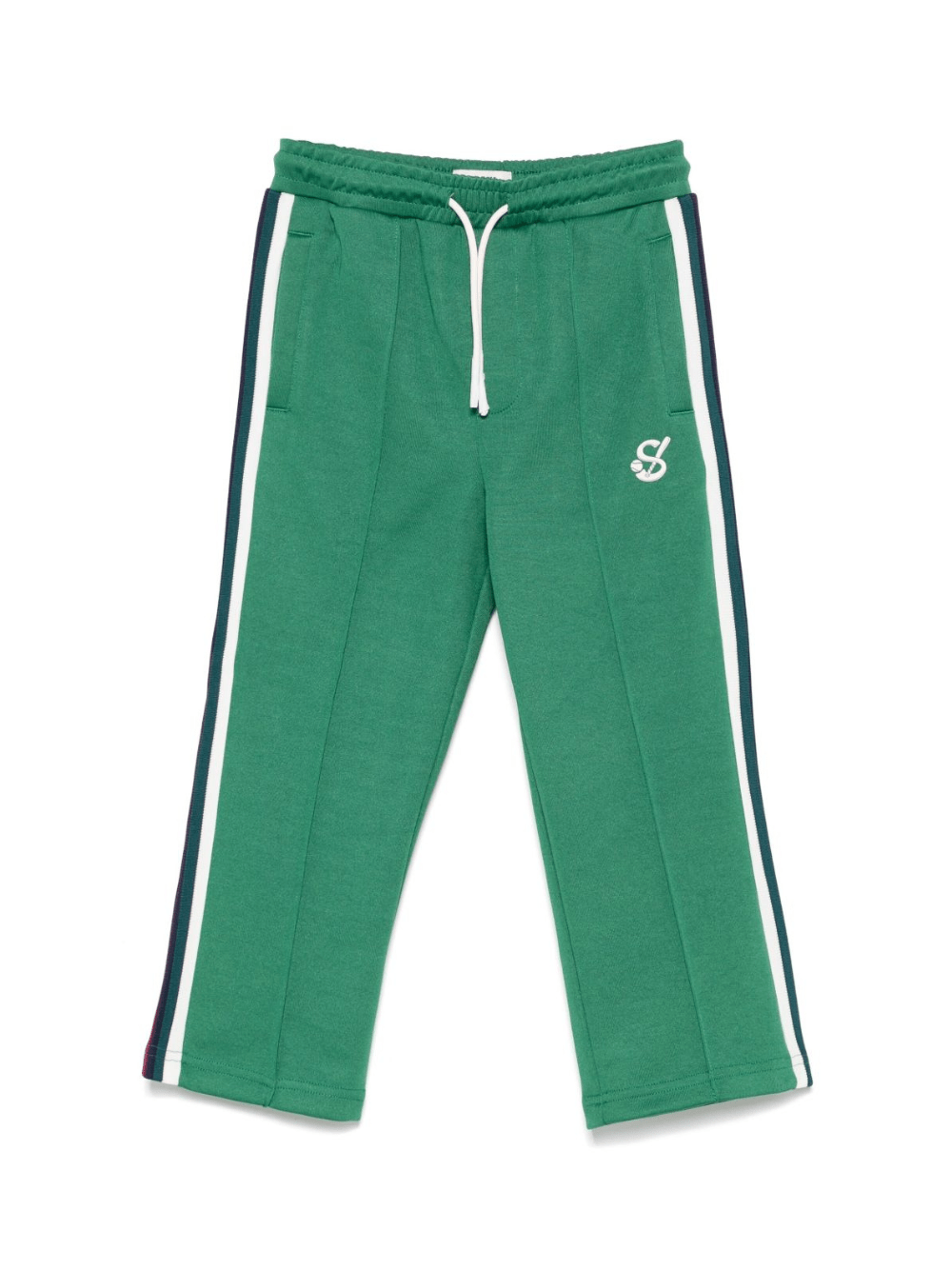 Pantaloni sportivi per bambino Scotch & Soda Kids verde con dettaglio a righe - Rubino Kids