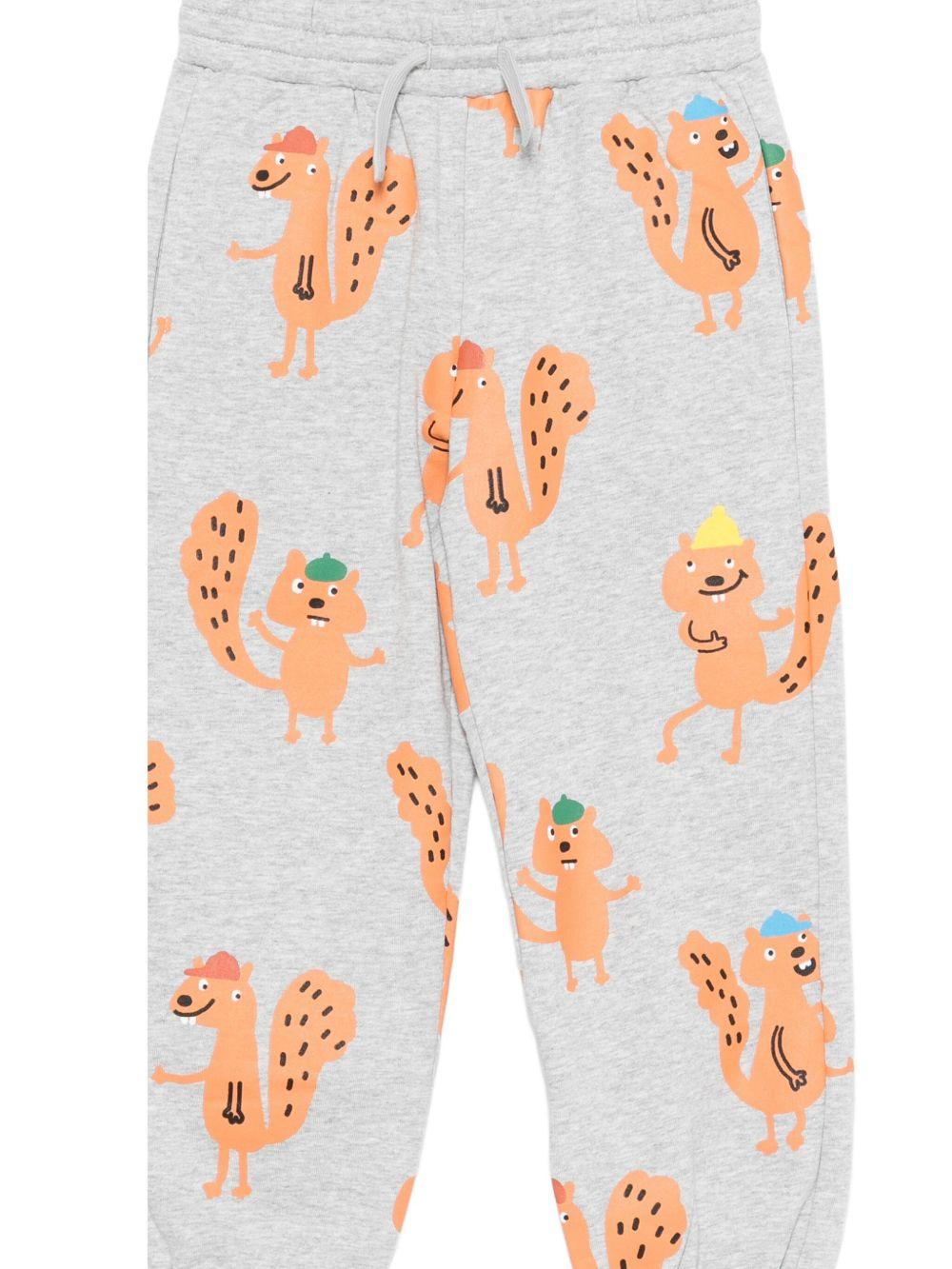 Pantaloni sportivi per bambino Stella McCartney grigi con stampa scoiattolo - Rubino Kids