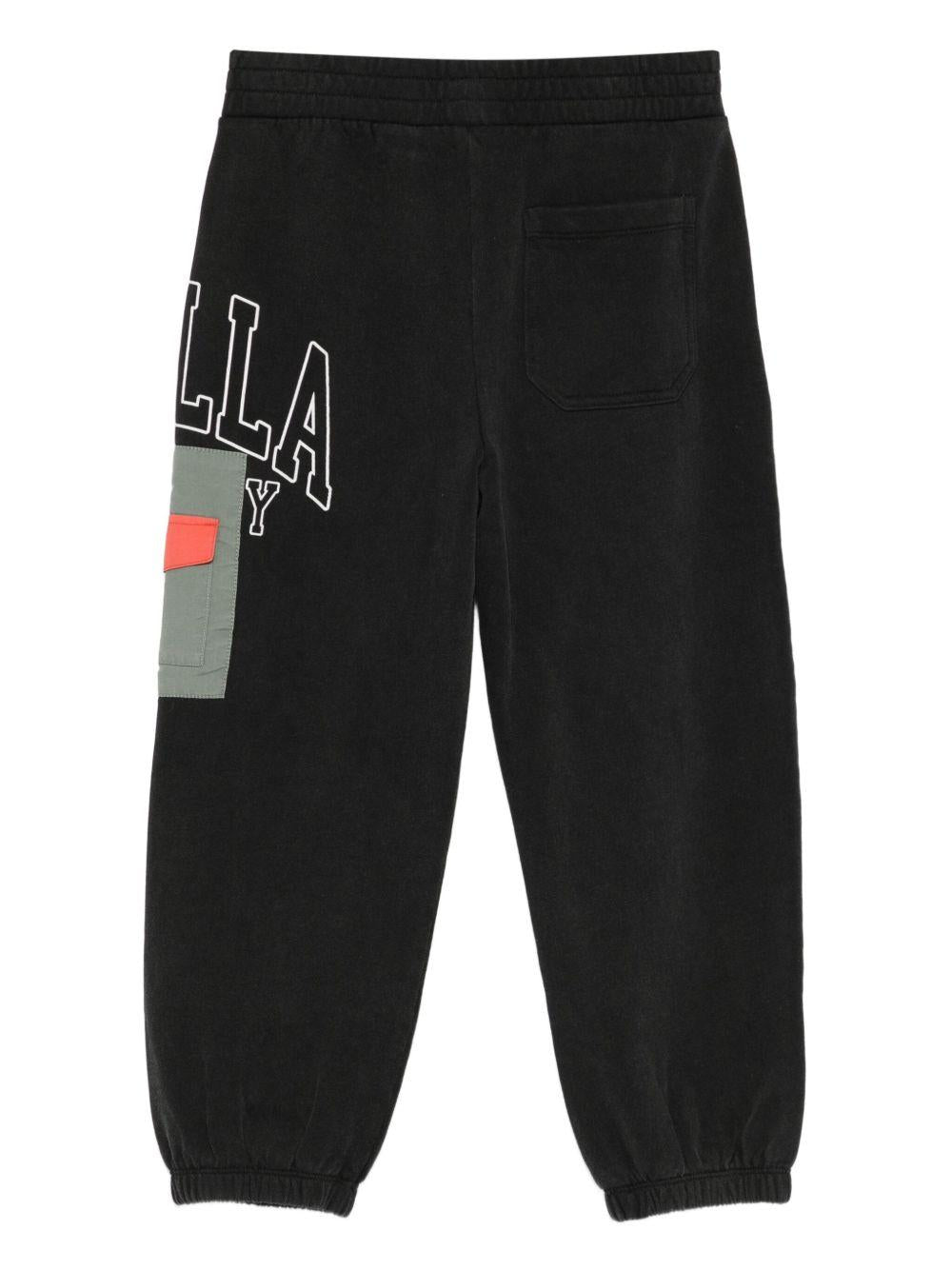 Pantaloni sportivi per bambino Stella McCartney Kids nero con logo applicato - Rubino Kids