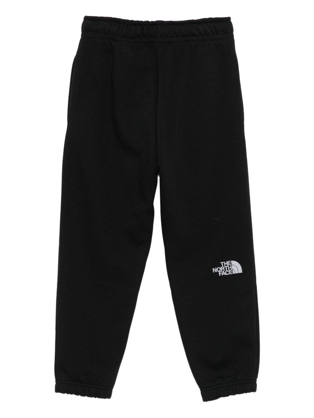 Pantaloni sportivi per bambino The North Face Kids nero con logo ricamato - Rubino Kids