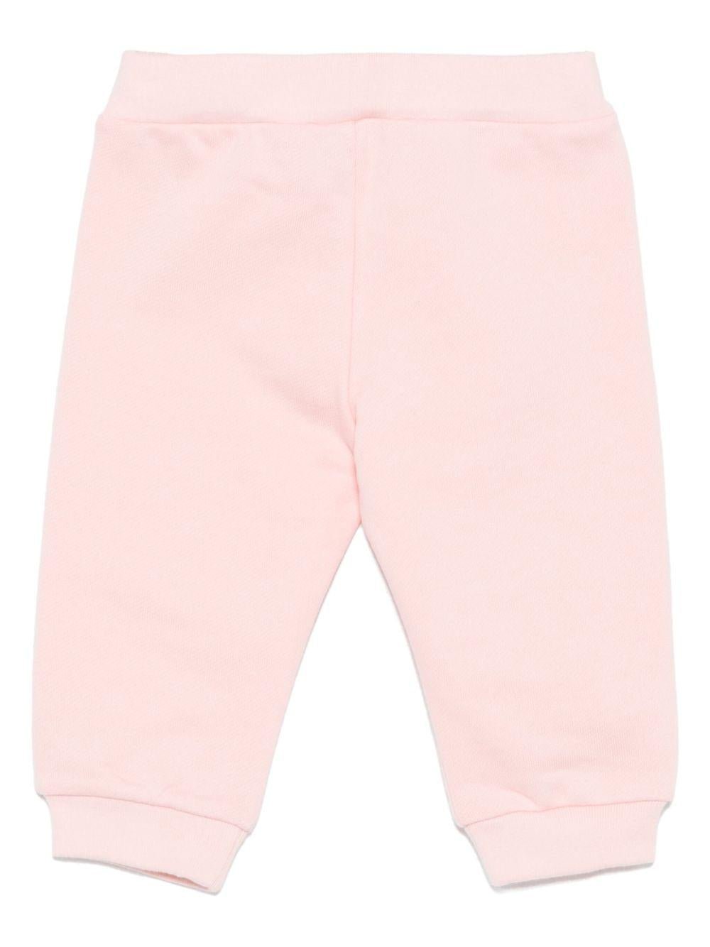Pantaloni sportivi per neonata Fendi Kids rosa con logo - Rubino Kids