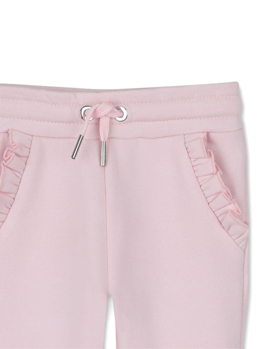 Pantaloni sportivi per neonata Givenchy Kids rosa con stampa con logo - Rubino Kids