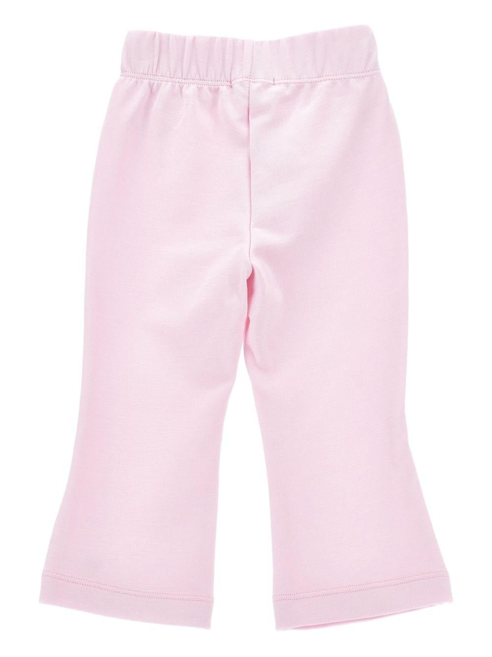 Pantaloni sportivi per neonata Monnalisa rosa a gamba ampia - Rubino Kids