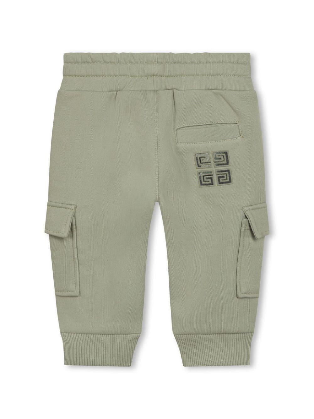 Pantaloni sportivi per neonati Givenchy Kids verde con coulisse e stampa mimetica - Rubino Kids
