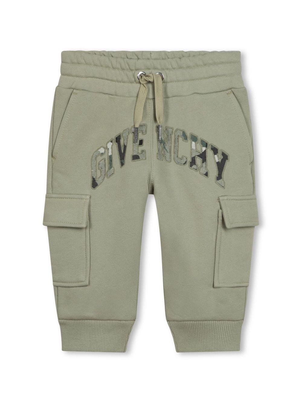 Pantaloni sportivi per neonati Givenchy Kids verde con coulisse e stampa mimetica - Rubino Kids
