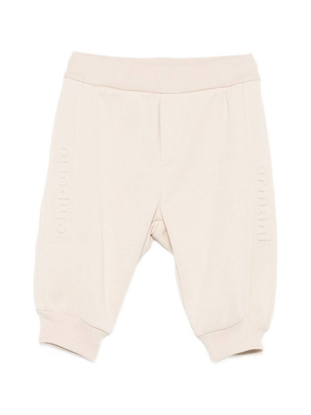 Pantaloni sportivi per neonato Emporio Armani Kids bige con dettagli con logo - Rubino Kids