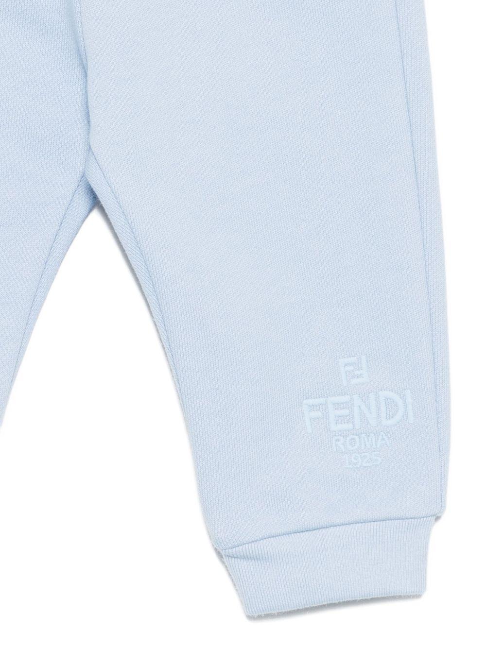 Pantaloni sportivi per neonato Fendi Kids azzurro con logo - Rubino Kids