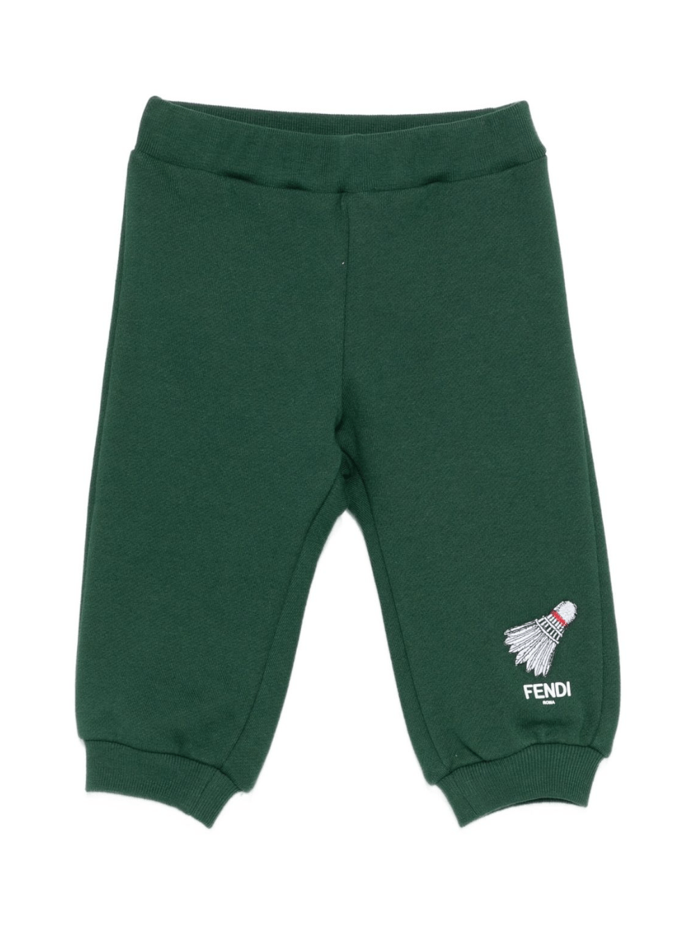 Pantaloni sportivi per neonato Fendi Kids verdi con ricamo volano - Rubino Kids