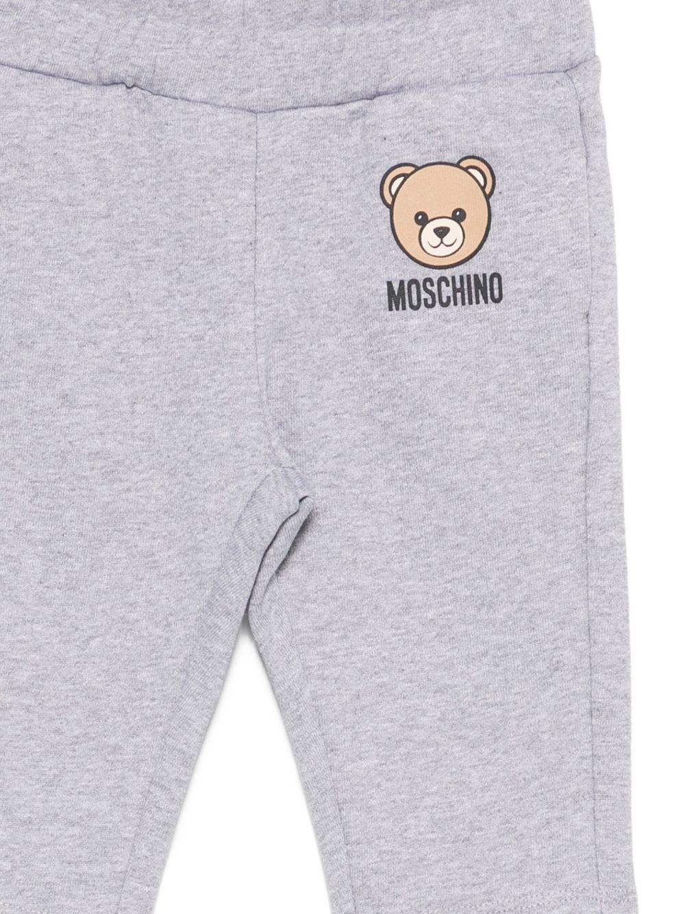 Pantaloni sportivi per neonato Moschino Kids grigio con stampa orsetto - Rubino Kids
