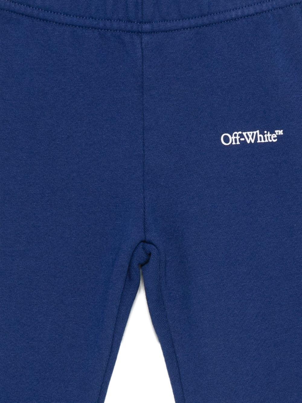 Pantaloni sportivi per neonato Off - White Kids blu con logo stampato e orli elasticizzati - Rubino Kids