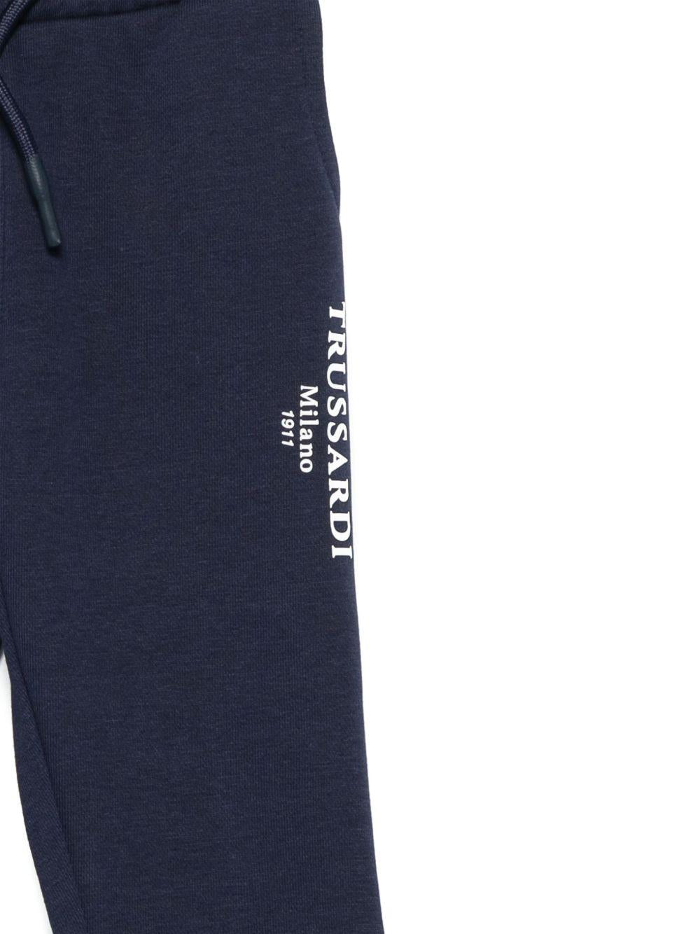 Pantaloni sportivi per neonato Trussardi Junior blu con vita con coulisse elasticizzata - Rubino Kids