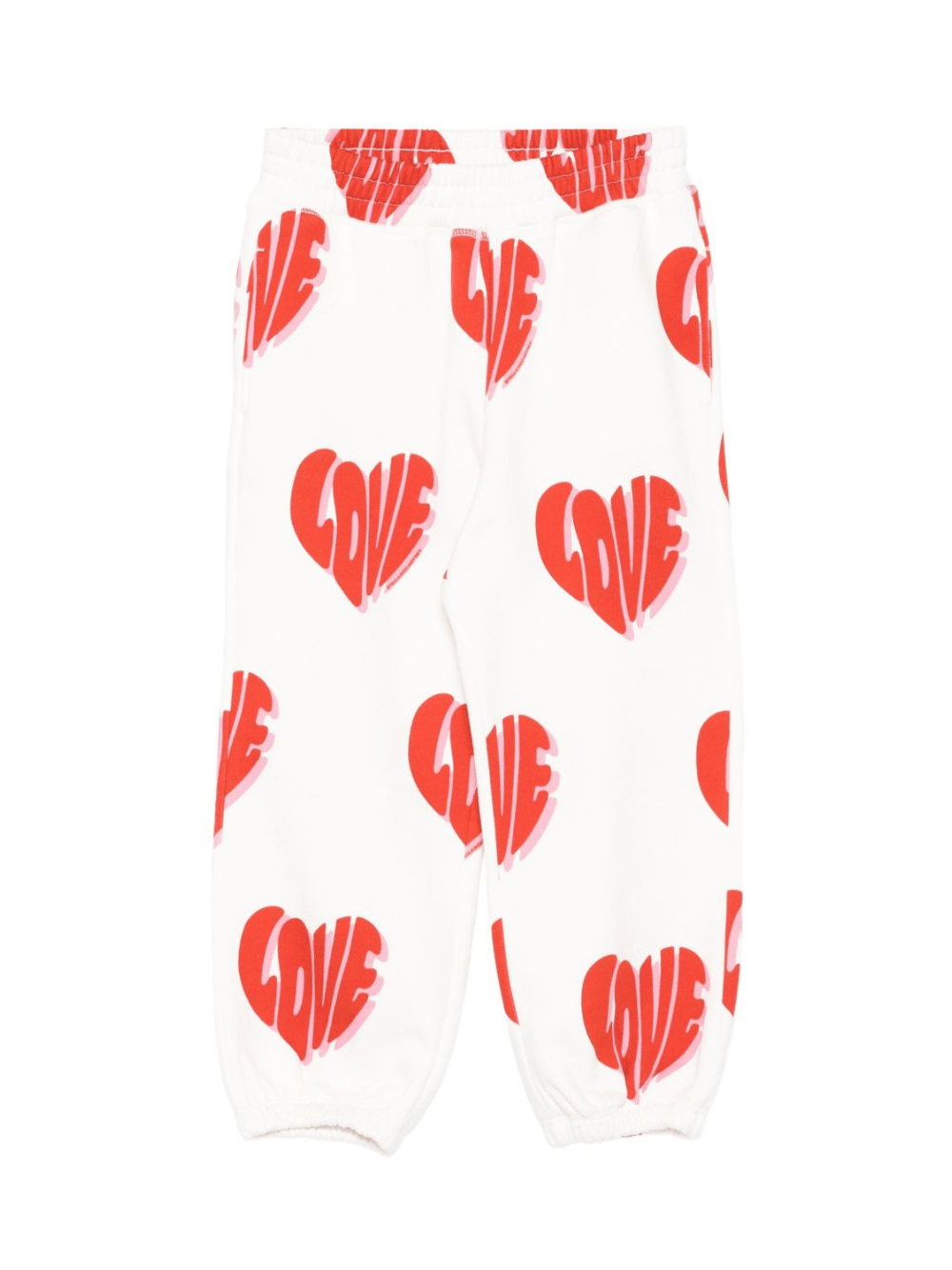 Pantaloni sportivi Stella McCartney Kids bianco con motivo a cuore - Rubino Kids