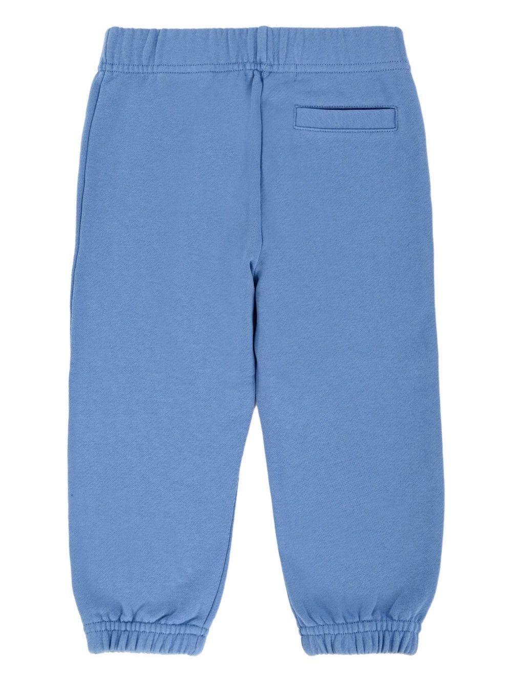 Pantaloni sportivo per bambino Palm Angels Kids azzurri con stampa logo - Rubino Kids
