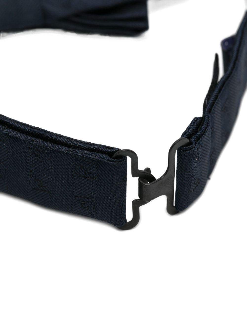 Papillon per bambino Emporio Armani Kids blu con motivo jacquard con aquila - Rubino Kids