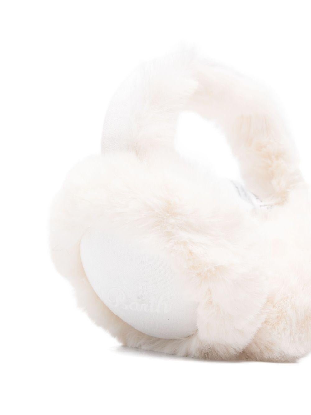 Paraorecchie per bambina MC2 Saint Barth Kids bianco con esterno in shearling - Rubino Kids