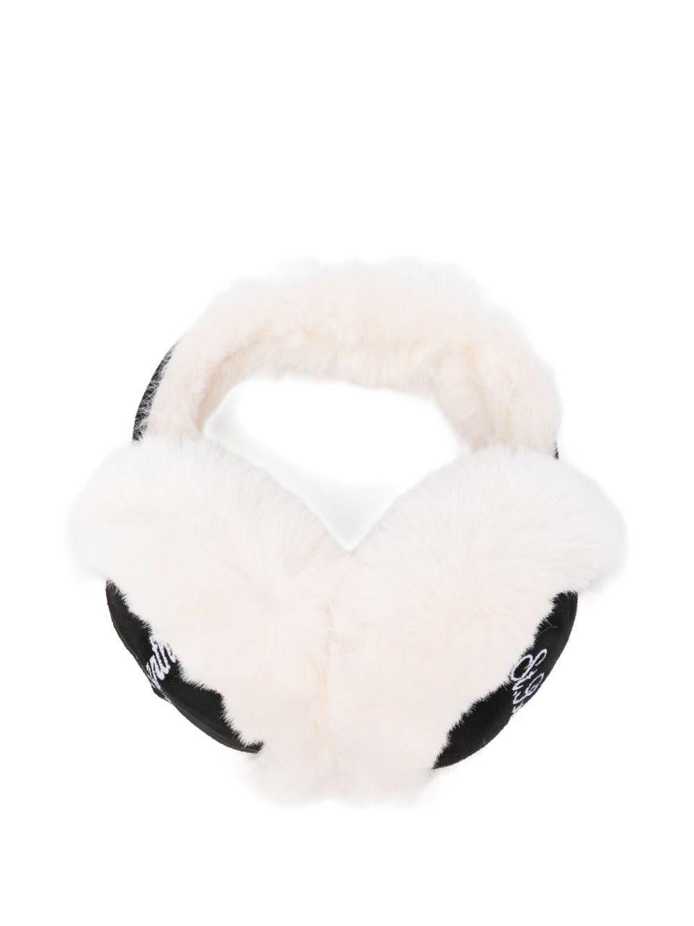 Paraorecchie per bambina MC2 Saint Barth Kids bianco con esterno in shearling - Rubino Kids