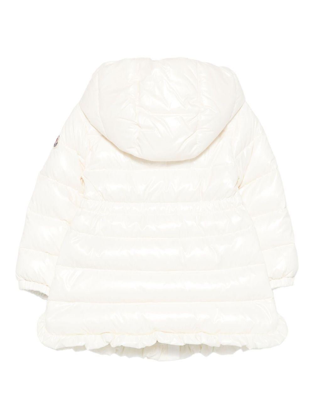 Parka per neonata Moncler Enfant bianco con ruches - Rubino Kids