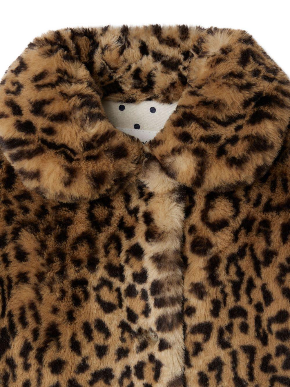 Pelliccia sintetica per bambina Bonpoint marrone con stampa animalier - Rubino Kids