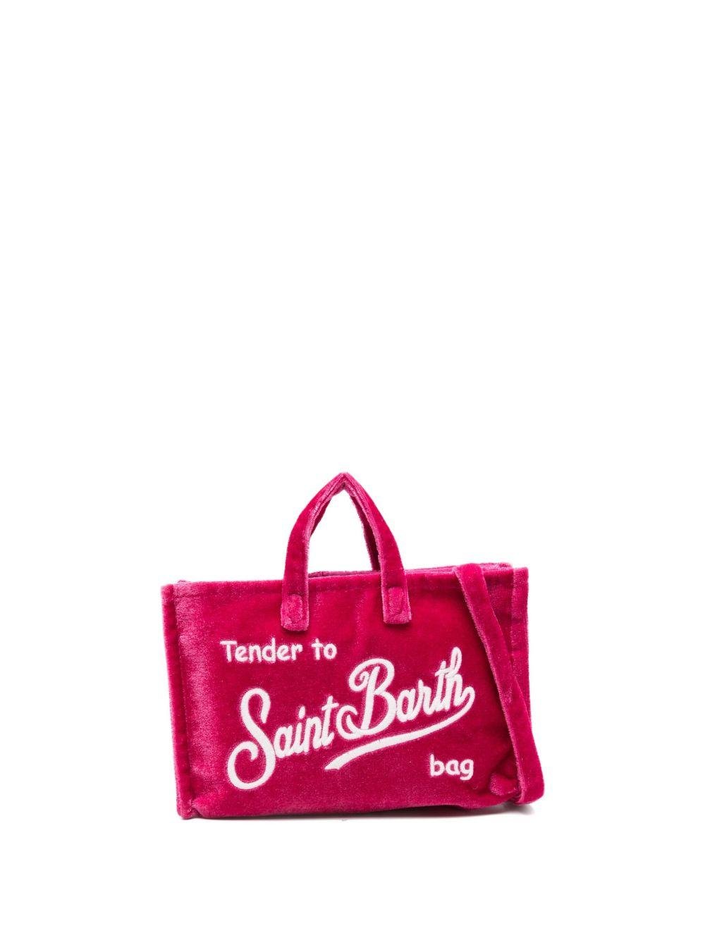 Phone Bag per bambina MC2 Saint Barth Kids fucsia con logo a contrasto ricamato - Rubino Kids
