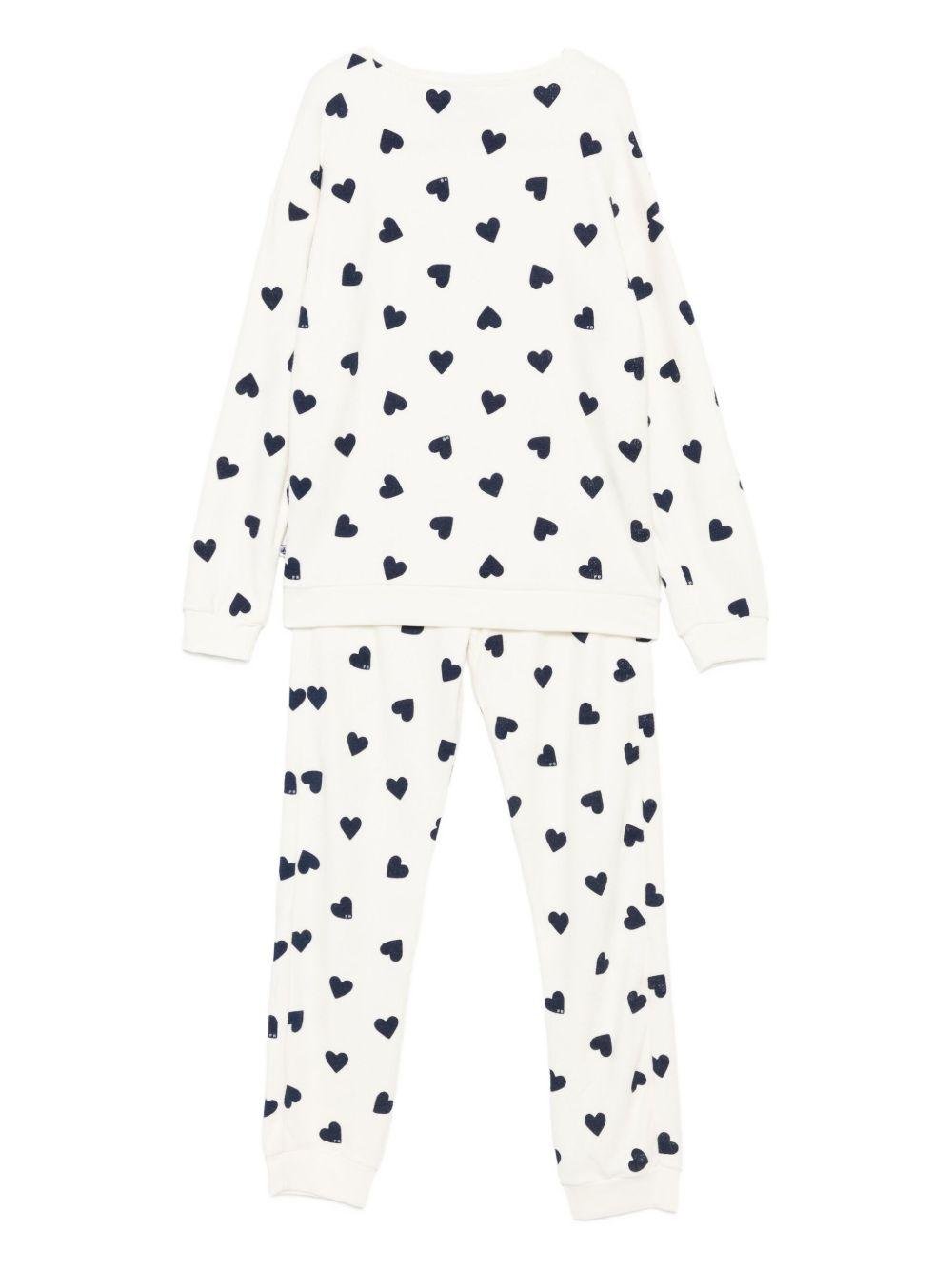 Pigiama per donna Petit Bateau bianco con stampa a cuore - Rubino Kids