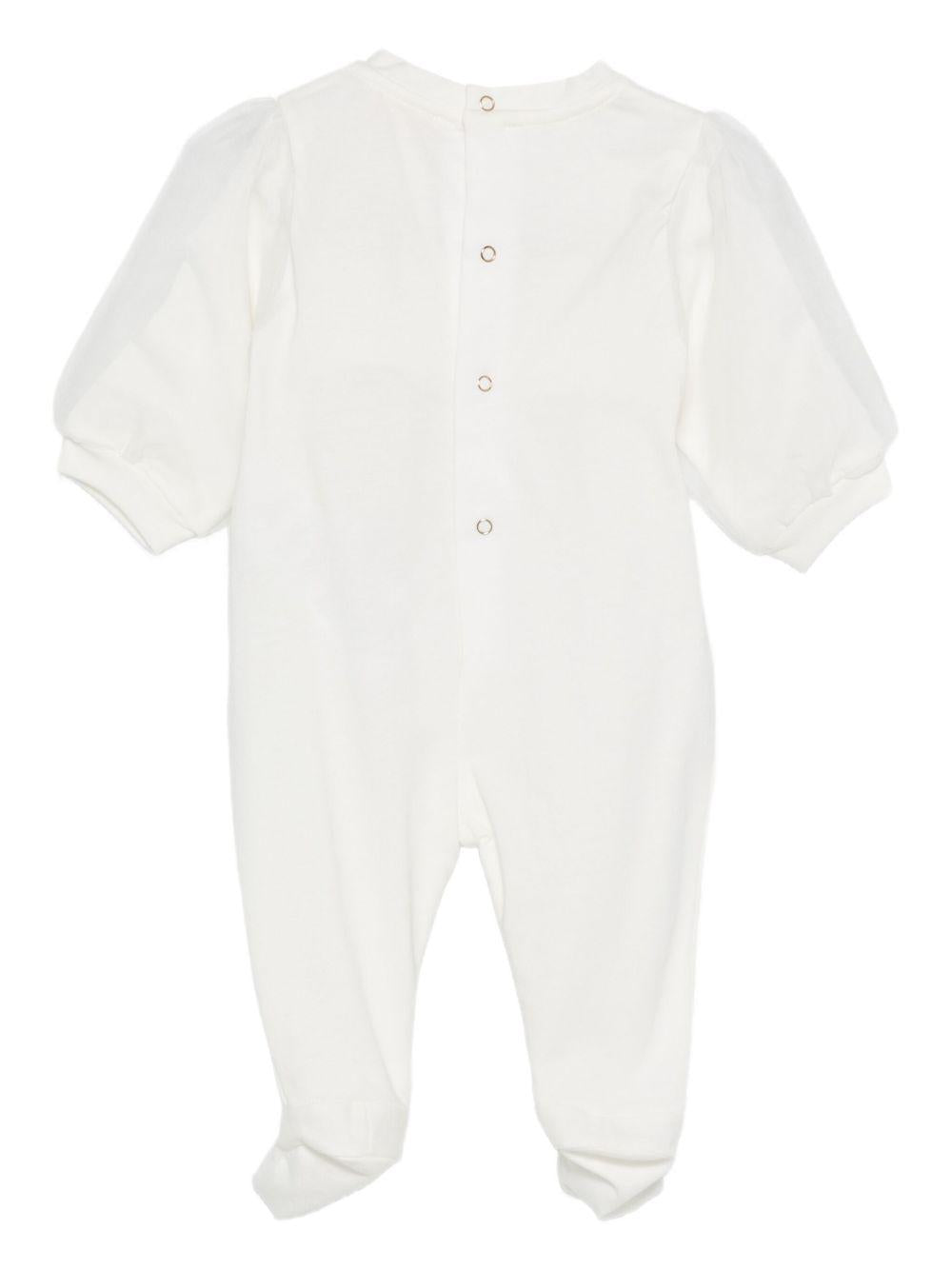 Pigiama per neonata Elisabetta Franchi La Mia Bambina bianco con fiocco - Rubino Kids