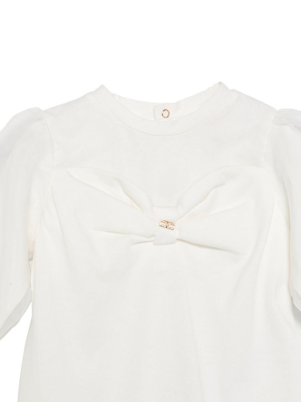 Pigiama per neonata Elisabetta Franchi La Mia Bambina bianco con fiocco - Rubino Kids