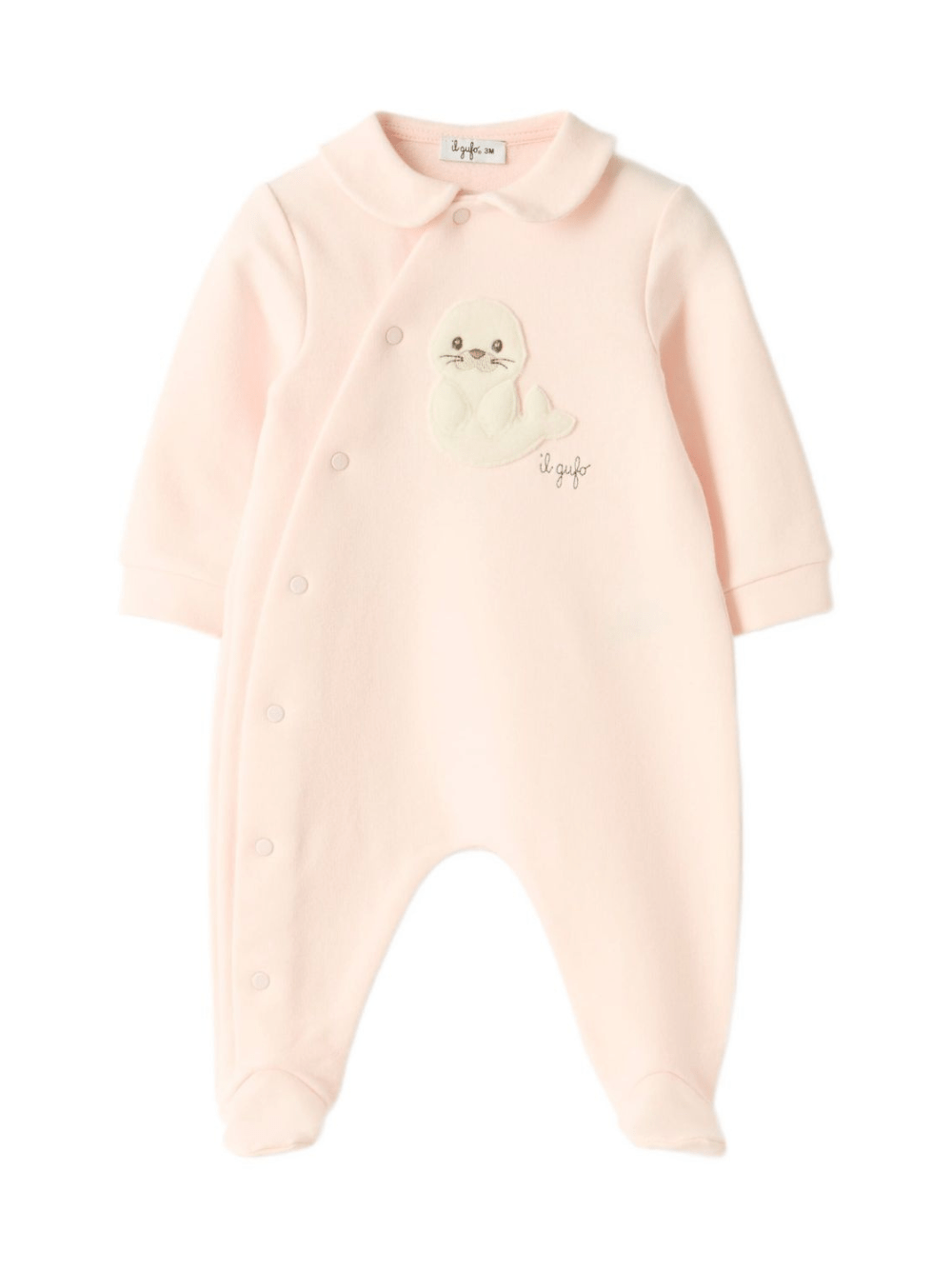 Pigiama per neonata Il Gufo rosa con colletto - Rubino Kids