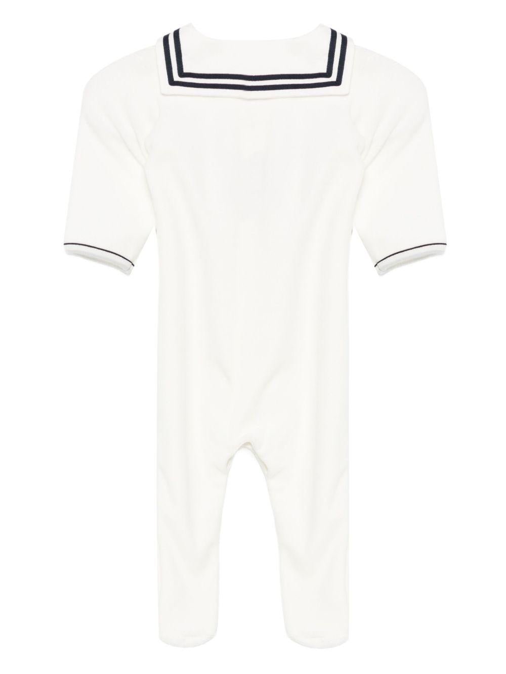 Pigiama per neonati Petit Bateau bianco con colletto alla marinara - Rubino Kids